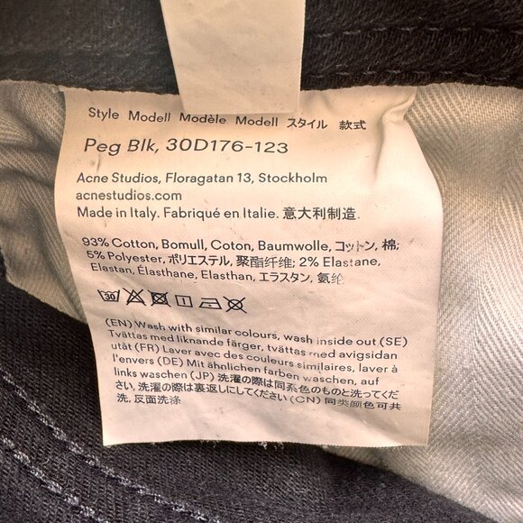 Acne Studios Bla Konst Peg Jeans Black - Picture 7 of 10